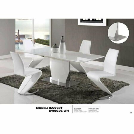 GLOBAL FURNITURE USA High Gloss Dining Table, White - 30 x 36 in. D2279DT